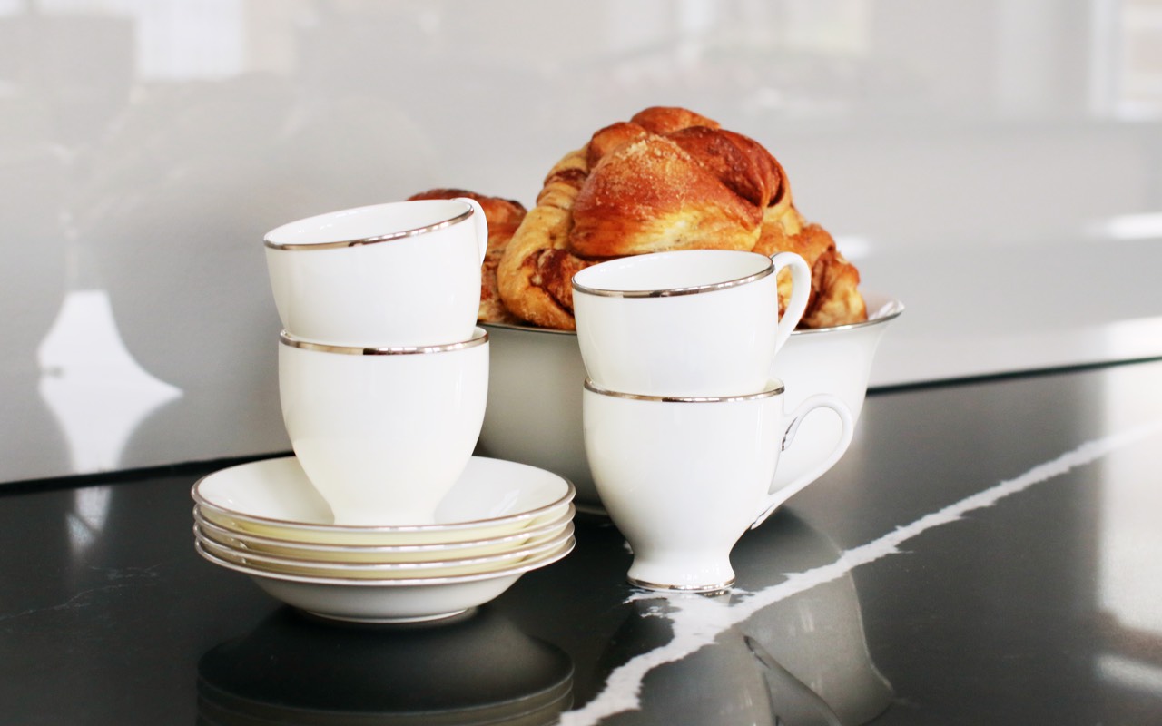 Lekker benkeplate skaper atmosfære.